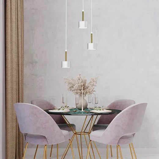 Biało-złota lampa wisząca do salonu - N022-Circile Lumes One Size Edinos.pl