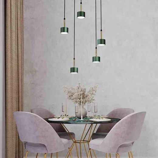Zielono-złota lampa wisząca do salonu - N023-Circile Lumes One Size Edinos.pl