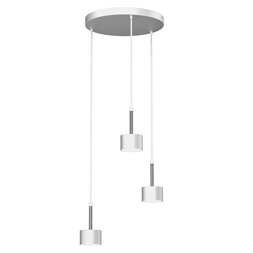Biało-srebrna wisząca lampa do salonu - N022 R5-L86 ze sklepu Edinos.pl w kategorii Lampy wiszące - zdjęcie 172212842