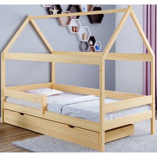 Łóżko domek dla dziecka z szufladą, sosna - Petit 4X 200x90 cm Elior One Size Edinos.pl