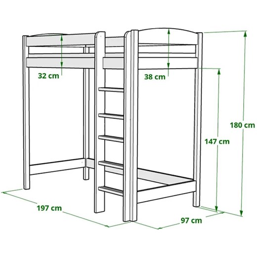 Białe łóżko pojedyncze dziecięce piętrowe - Igi 4X 190x90 cm Elior One Size okazja Edinos.pl