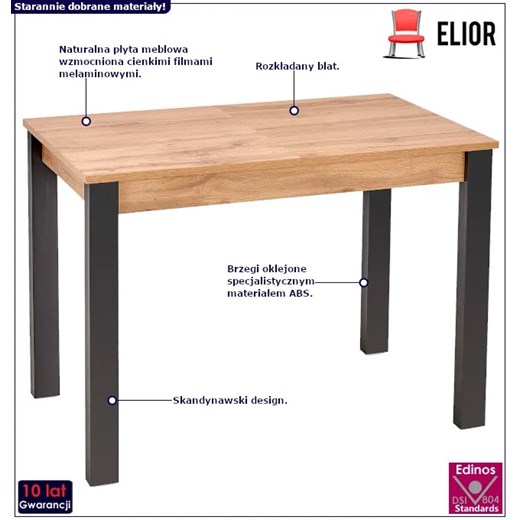 Minimalistyczny rozkładany stół - Onigo Elior One Size okazyjna cena Edinos.pl