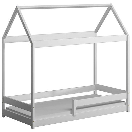 Białe łóżko parterowe domek z materacem - Kiders 160x80 cm ze sklepu Edinos.pl w kategorii Łóżka dziecięce - zdjęcie 172213442