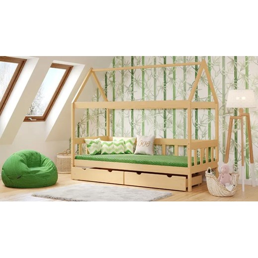 Białe łóżko domek z materacem - Dada 3X 160x80 cm Elior One Size Edinos.pl