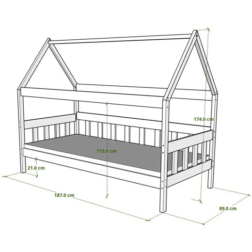 Łóżko domek drewniane z szufladami, olcha - Dada 4X 180x80 cm Elior One Size Edinos.pl