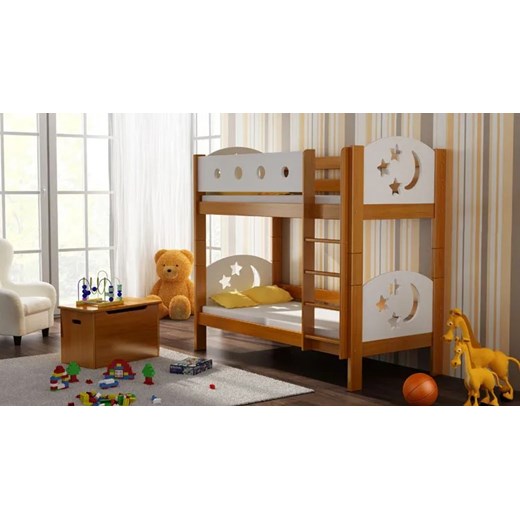 Szare piętrowe łóżko z materacami w komplecie - Mimi 3X 190x90 cm Elior One Size Edinos.pl