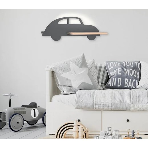 Szara lampka nocna dla chłopca w postaci autka - K044-Acar Lumes One Size Edinos.pl