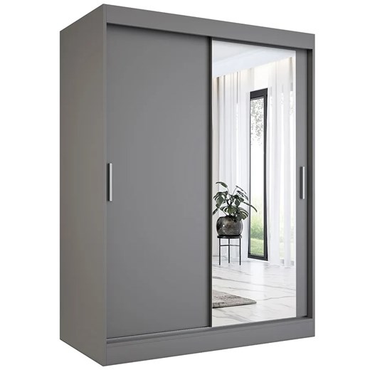 Antracytowa szafa przesuwna 150 cm C9-M86 ze sklepu Edinos.pl w kategorii Szafy - zdjęcie 172214304