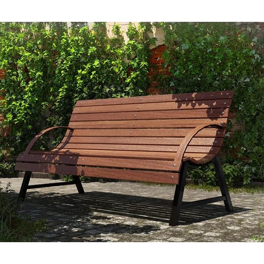 Ławka ogrodowa Alexis 150 cm - orzech ze sklepu Edinos.pl w kategorii Ławki ogrodowe - zdjęcie 172214381