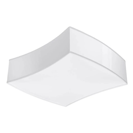 Biały geometryczny nowoczesny plafon - S745-Bosta ze sklepu Edinos.pl w kategorii Lampy sufitowe - zdjęcie 172214462