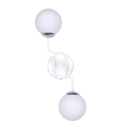 Biały kinkiet z dwoma szklanymi kloszami - S759-Lonrix ze sklepu Edinos.pl w kategorii Lampy ścienne - zdjęcie 172214633