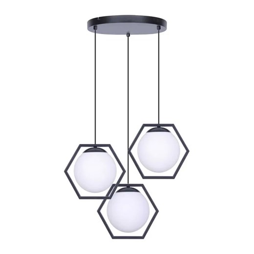 Geometryczna lampa z 3 szklanymi zwisami - S771-Mooni ze sklepu Edinos.pl w kategorii Lampy wiszące - zdjęcie 172214683