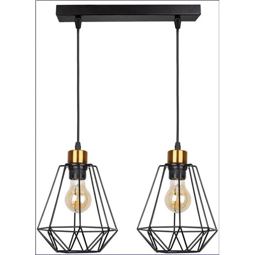 Czarna druciana lampa wisząca do wnętrza typu loft - K108-Telesto ze sklepu Edinos.pl w kategorii Lampy wiszące - zdjęcie 172214791
