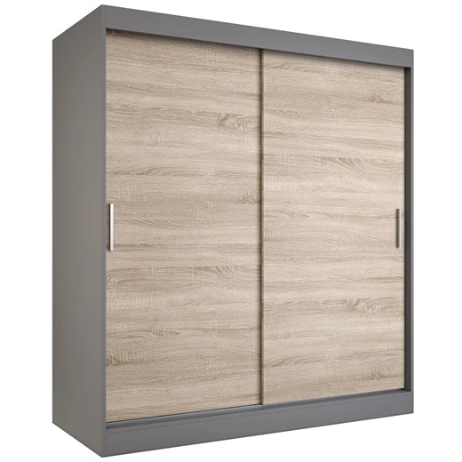 Szafa przesuwna 180 cm antracyt + dąb sonoma - Corina 5X Elior One Size promocja Edinos.pl