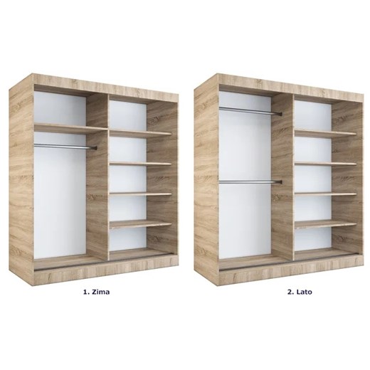 Szafa przesuwna ubraniowa 180 cm biel + antracyt - Felix 5X Elior One Size Edinos.pl