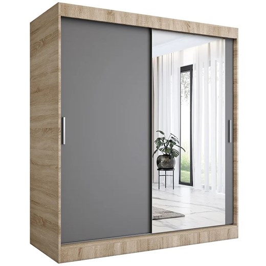 Szafa przesuwna dąb sonoma + antracyt 180 cm - Palmira 5X Elior One Size Edinos.pl