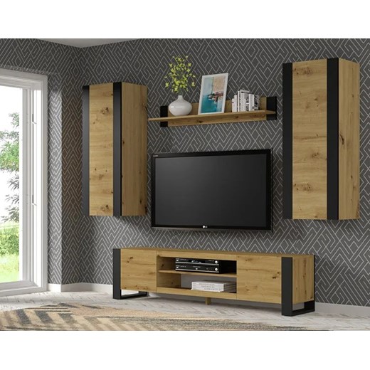Półka ścienna dąb artisan - Birma 8X Elior One Size Edinos.pl
