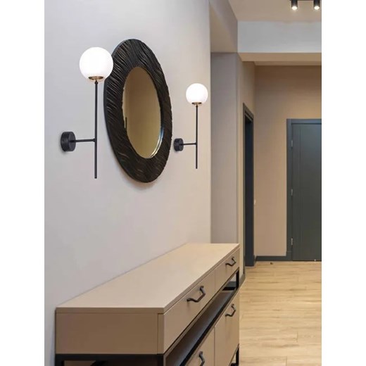 Nowoczesny kinkiet z okrągłym kloszem - S849-Kargo Lumes One Size Edinos.pl