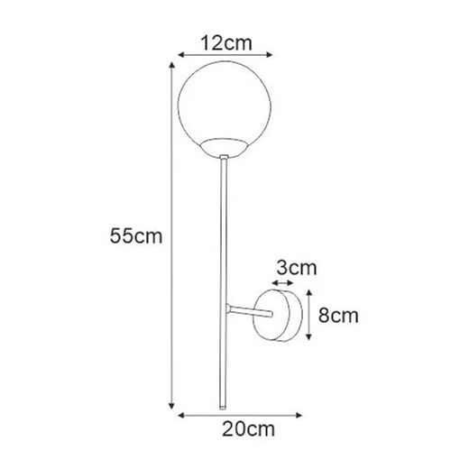 Nowoczesny kinkiet z okrągłym kloszem - S849-Kargo Lumes One Size Edinos.pl