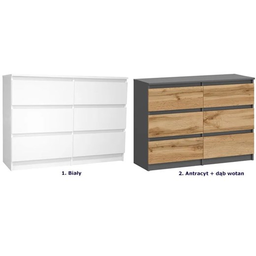 Biała komoda z 6 szufladami 100 cm - Daxa 3X Elior One Size Edinos.pl