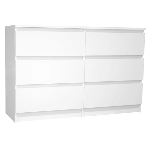 Biała komoda z 6 szufladami 100 cm - Daxa 3X Elior One Size Edinos.pl