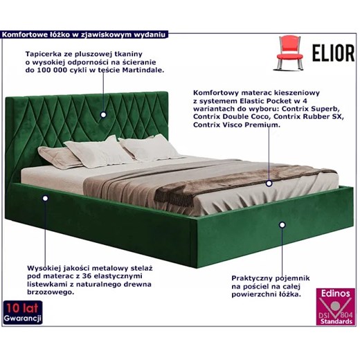 Tapicerowane łóżko 120x200 Rivoli 4X - 36 kolorów Elior One Size Edinos.pl