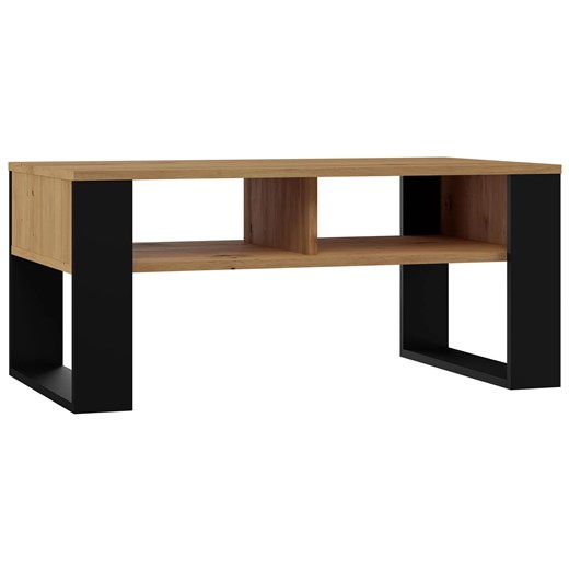 Minimalistyczna ława do narożnika dąb artisan + czarny - Renfi 5X ze sklepu Edinos.pl w kategorii Stoły - zdjęcie 172217031