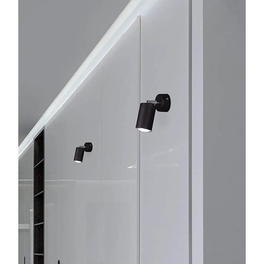 Czarny kinkiet reflektor tuba - S895-Nordia Lumes One Size Edinos.pl