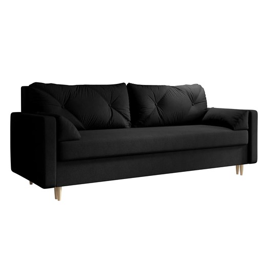 Czarna sofa+ rozkładana - Petra Elior One Size promocyjna cena Edinos.pl