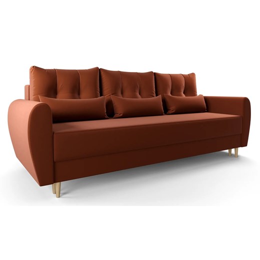 Pomarańczowa sofa rozkładana - Castello 3X Elior One Size Edinos.pl