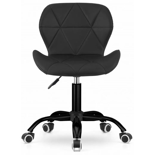 Czarny fotel obrotowy z ekoskóry do biurka - Renes 6X Elior One Size Edinos.pl