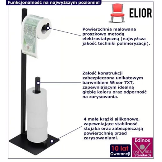 Loftowy stojak z uchwytem na papier toaletowy - Korex Elior One Size Edinos.pl