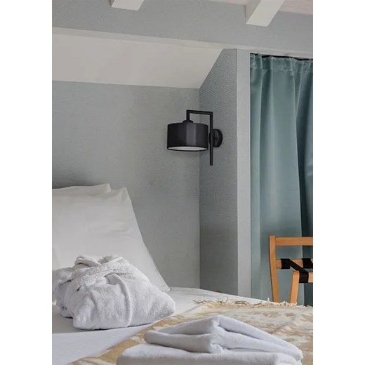 Czarny nowoczesny kinkiet z abażurem - S967-Vena Lumes One Size Edinos.pl