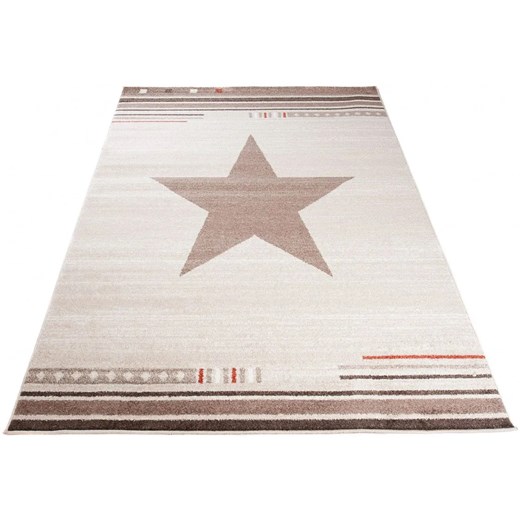 Kremowy dywan geometryczny - Matic Profeos One Size Edinos.pl