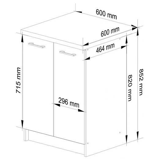 Biała dolna szafka kuchenna z podwójnym frontem 60 cm - Tereza 12X Elior One Size Edinos.pl