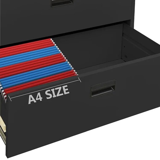 Antracytowa szafka na dokumenty z kluczem - Plaza 3X Elior One Size Edinos.pl