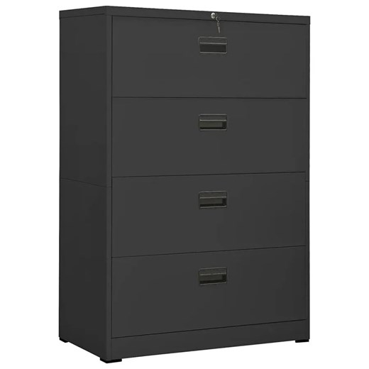 Antracytowa szafka na dokumenty z kluczem - Plaza 3X Elior One Size Edinos.pl