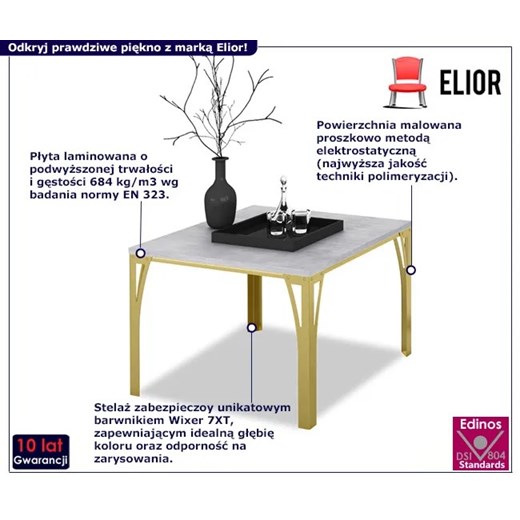 Stolik kawowy w stylu glamur złoty + beton S1-N14 ze sklepu Edinos.pl w kategorii Stoliki kawowe - zdjęcie 172218982