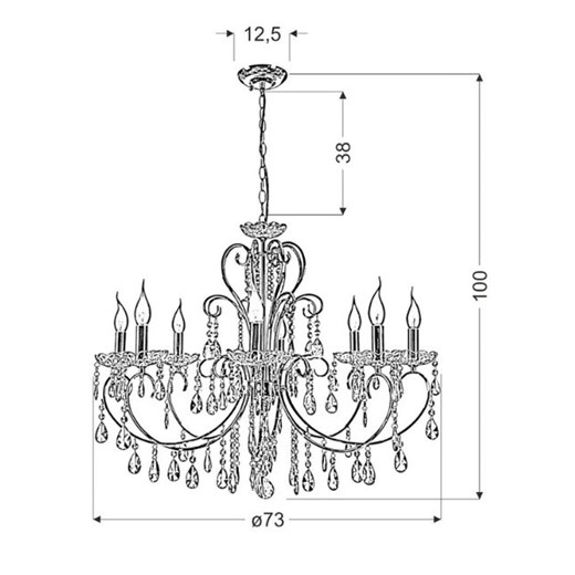 Czarna lampa wisząca glamour - K163-Ekson Lumes One Size Edinos.pl