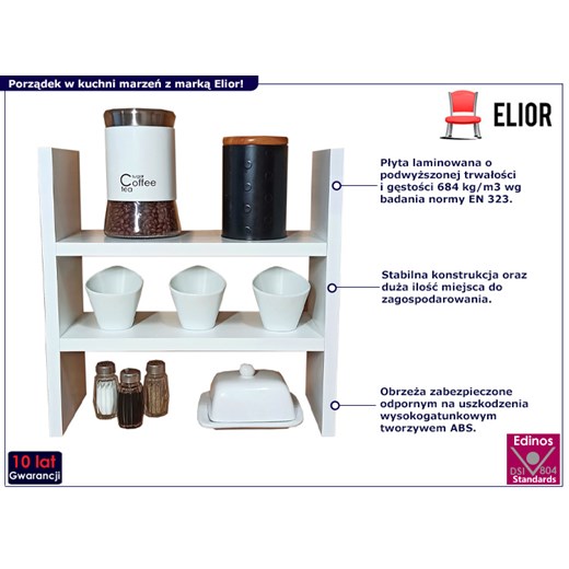Biała półka kuchenna na blat - Roksi Elior One Size Edinos.pl