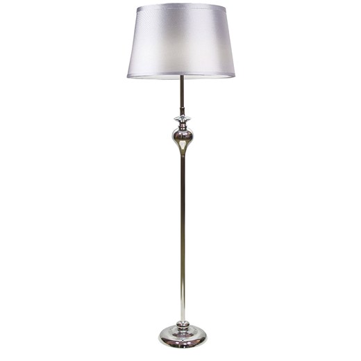Lampa srebrna podłogowa z abażurem t031 F8-F88 ze sklepu Edinos.pl w kategorii Lampy podłogowe - zdjęcie 172219844