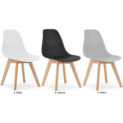 Białe krzesło w skandynawskim stylu - Lajos 4X Elior One Size promocyjna cena Edinos.pl