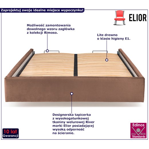 Beżowy korpus łóżka tapicerowanego - Rimoso Elior One Size Edinos.pl