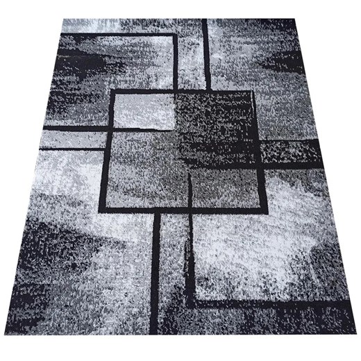 Szary dywan w kwadratowe wzory - Hefi 7X Profeos One Size Edinos.pl