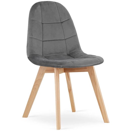 Szare krzesło welurowe w stylu skandynawskim - Kiraz 3X Elior One Size Edinos.pl