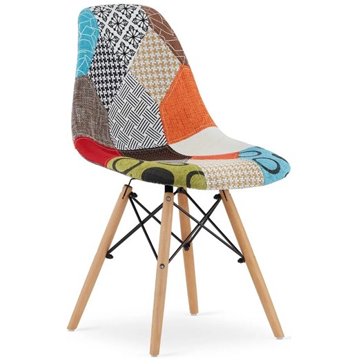 Tapicerowane krzesło kuchenne patchwork - Romero 3X Elior One Size Edinos.pl
