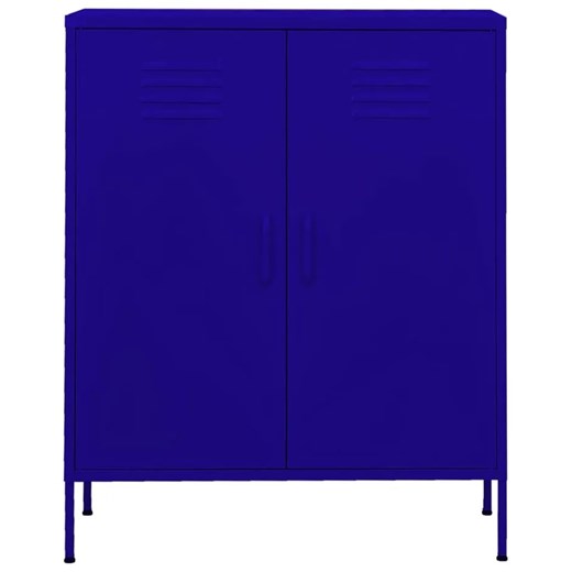 Granatowa szafka gospodarcza w stylu industrialnym - Garu 8X Elior One Size Edinos.pl