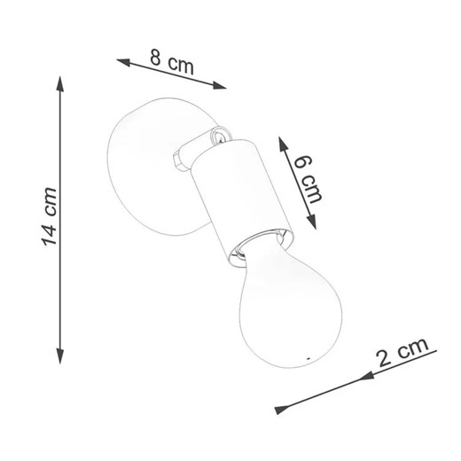 Czarny loftowy kinkiet z odsłoniętą żarówką - A140-Bola Lumes One Size Edinos.pl