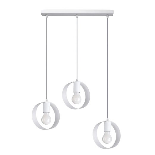 Biała geometryczna lampa wisząca nad stół - A175 F8-P50 ze sklepu Edinos.pl w kategorii Lampy wiszące - zdjęcie 172221110