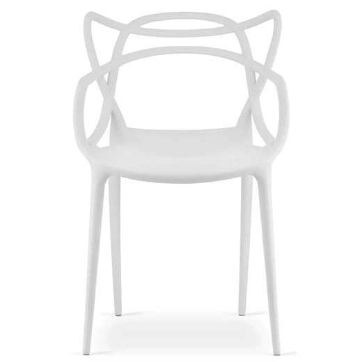 Białe nowoczesne krzesło do stołu - Manuel 3X Elior One Size Edinos.pl